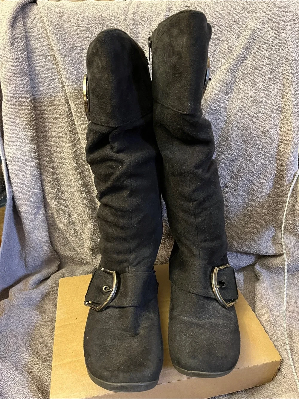 Maurice’s Women's Black Knee-High Buckle Boots